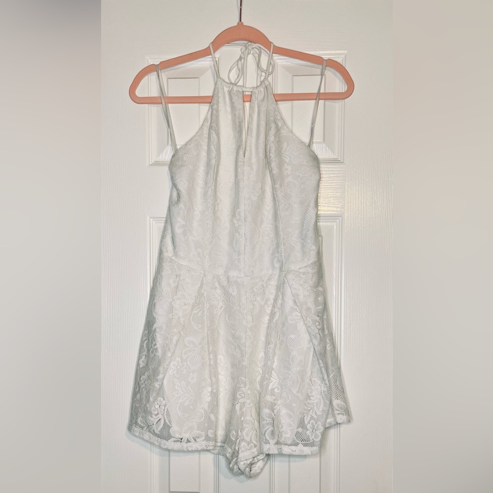 Hollister White Lace Romper